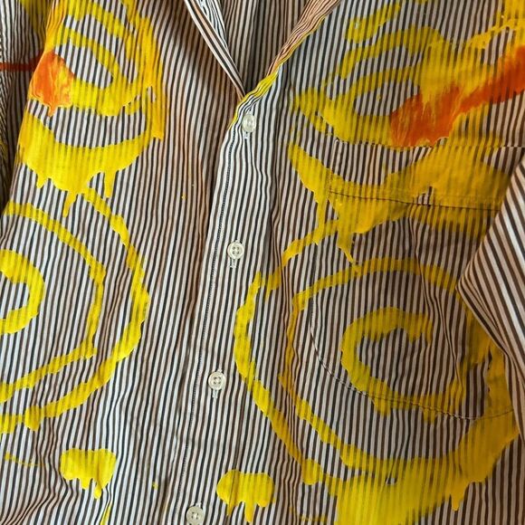 Hand painted casual button downs ton down shirt XL - Picture 6 of 16